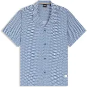 BOSS for man. 50535793 Beach Shirt blue (S), Casual, Viscose, Short sleeve