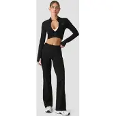 ICANIWILL Define Seamless Cropped Zip Jacket Black