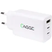 AGGE USB-laturi Triple Charger - 65W / 2 x USB-C + USB-A