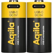 Aqiila Ladattava USB-C akku CR123A 750mAh