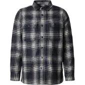 Superdry for man. M4010720A Checked wool overshirt with navy fleece lining (M), Casual, Polyester, Long sleeve