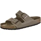 Birkenstock for man. 552811 Brown Leather Arizona Sandals (Regular Fit) (43), Flat, None, Casual