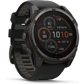 Garmin Fenix 8 51mm Sapphire Solar CarbonGray Titanium with Black band 010-02907-11