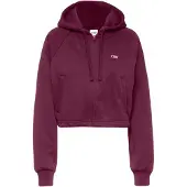 ICANIWILL Everyday Cropped Zipper Hoodie Dark mahogany