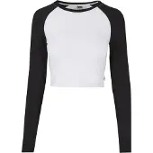 Urban Classics Organic Cropped Retro Baseball Pitkähihainen Paita