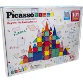 PicassoTiles Picasso Magnetic Tiles 101-osainen magneettinen rakennussarja