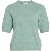 Vila Milos O-neck Pointelle Lyhythihainen Neulepusero