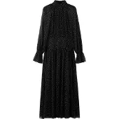 Mango Polka Dot Dress With Puffed Sleeves - Black - L