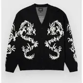 HUF Twin Dragon Neuletakki black Koko M