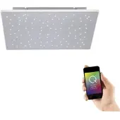 Q-SMART-HOME Älyriippuvalaisin Q-Nightsky, himmennettävä, Alumiini/harmaa/sinkki, Olohuone/ruokailutila, Alumiini, Moderni