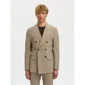 Selected Slhslim-Liam Pinstriped Db Blz Flex Noos - Beige - 52