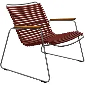 Houe , Click Roomy lounge chair Paprika. Frame: Grey. Armrest: Bamboo