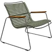 Houe Click Roomy lounge chair Olive green. Frame: Grey. Armrest: Bamboo