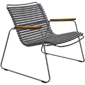 Houe Click Roomy lounge chair Dark grey. Frame: Grey. Armrest: Bamboo