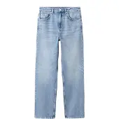 Mango Straight Low-Waist Jeans - Blue - 38