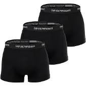 Emporio Armani for man. EM000259_AF14132 Set of 3 Essential black cotton elastic knit Boxers (S), Homewear