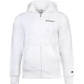 Champion Full Zip Hoodie Sweatshirt - White - L