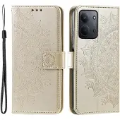 SKALO Xiaomi Redmi 15C (173mm) Mandala Lompakkokotelo - Kulta