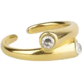 Timi Of Sweden Tomine Crystal Hug Ring Stainless Steel Gold