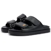 Tommy Hilfiger Double Strap Leather Sandal - Black - 37
