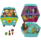 Polly Pocket Micro Dolls And Playset, Scooby Doo Partnership Compact With Scooby And Velma, Toy Car - Blue - ONE SIZE