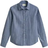 Gant Reg Classic Poplin Striped Shirt - Blue - 46