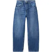 Mango High-Waisted Barrel Jeans - Blue - 36