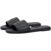 Tommy Hilfiger Th Logo Hardware Leather Mule - Black - 36