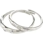 Pilgrim Fire Ring 2-In-1 Set, Silver-Plated - Silver - ONE SIZE