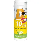 Raw Organic Vitabalans D-vita Kids 10ug päärynänmakuinen 200tabl
