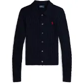 Ralph Lauren Cable-Knit Cotton Cardigan - Navy - M
