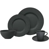 Villeroy & Boch Manufacture Rock -astiasarja, 20-osainen, musta