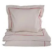 Sagaform Carl vuodevaatesetti 150x210 cm Beige-viininpunainen