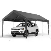 Vevor -autokatos, 10 x 20 jalkaa ulkokäyttöön tarkoitettu autokatos, juomakelpoinen autokatos, kestävä galvanoitu autosuoja, UV- ja vedenkestävä, kaikkina vuodenaikoina suojattu, varastovaja autoille,