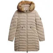 Superdry for woman. W5011999A Fuji Faux beige coat (XL), Casual, Recycled Polister, Sustainable