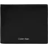 Calvin Klein Kukkaro 'Smooth Metal Logo Bifold' musta