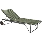 Houe Click Adjustable chaise longue Olive green. Frame: Grey