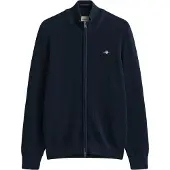 Gant Waffle Knit Zip Cardigan - Navy - XXL