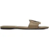 Calvin Klein Square Flat Sandal Emblem - Beige - 37
