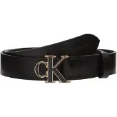 Calvin Klein Vyö 'CK Monogram Buckle' kulta / musta
