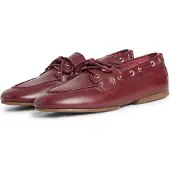 Tommy Hilfiger Th Sleek Leather Boat Shoe - Burgundy - 38