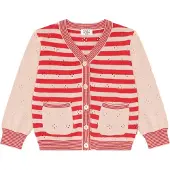 Hust & Claire Neuletakki 'Camilla' beige / punainen