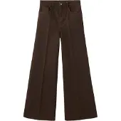 Mango High-Waisted Wideleg Jeans - Brown - 34