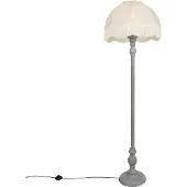 QAZQA Vloerlamp grijs met beige kap en witte binnenkant 45cm - Classico