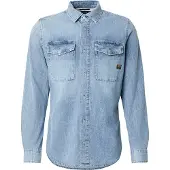 G-Star for man. D29312-D252-H090 Marine Denim Slim Slim Shirt blue (XL), Casual, Cotton, Long sleeve
