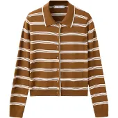 Mango Cardigan With Shirt Collar - Brown - M