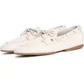 Tommy Hilfiger Th Sleek Leather Boat Shoe - Cream - 41