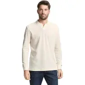Tom Tailor Structured Resort Collar Polo - Cream - S