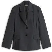 Tommy Hilfiger Wool Blend Check Waisted Blazer - Grey - 38