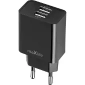 MaXlife Seinälaturi 2xUSB 4.8A - Svart